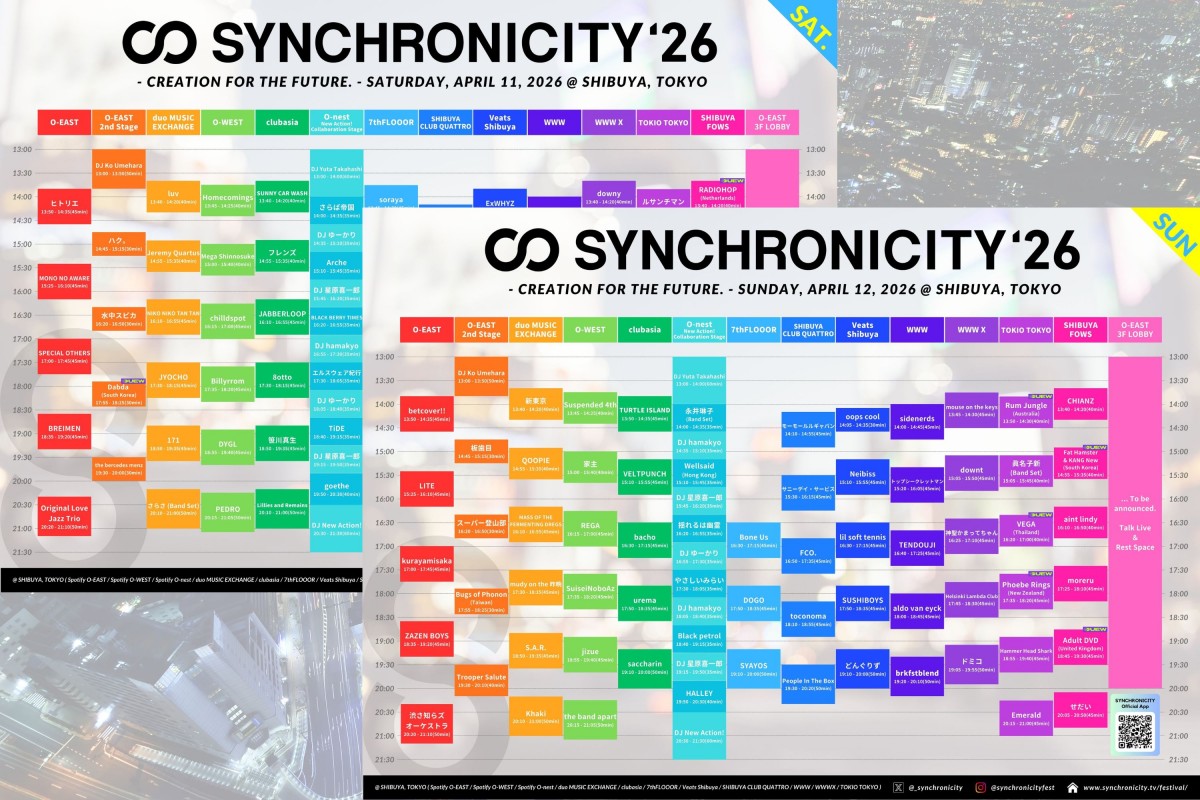 SYNCHRONICITY'26 Timetable News