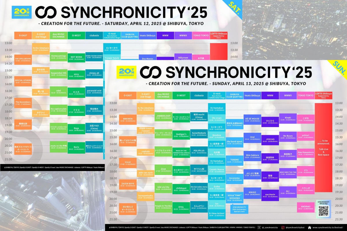 SYNCHRONICITY25 timetable